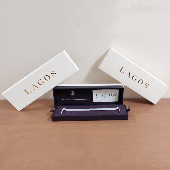 Lagos Stainless Steel & Black Ceramic Smart Caviar Bracelet For Apple Watch NWT - Picture 2 of 7